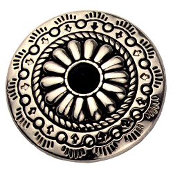 Concho #072 30mm Western Conchos Silber Stein Schwarz