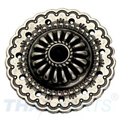 Concho #078 35mm Western Jumbo Conchos Antik Silber Stein Schwarz