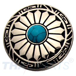 Concho #088 30mm Wild Hearts Conchos Gold Stein Blau