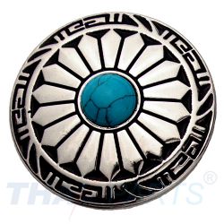 Concho #100 30mm Wild Hearts Conchos Silber Stein Blau
