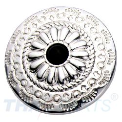 Concho #074 30mm Western Conchos Silber Stein Schwarz