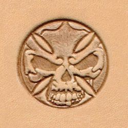 Punzierstempel 3D, Kreuz mit Totenkopf, Gre 25 mm