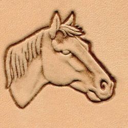 Punzierstempel 3D, Pferdekopf rechts, Gre 25 mm