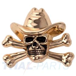 Concho #106 30mm Western Sch�del Cowboy gekreuzte Knochen Gold Conchos