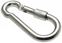 50er Pack Feuerwehr Karabinerhaken 60 x 6mm mit Schraube
