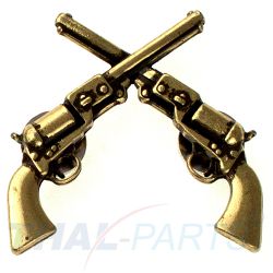 Concho #174 37mm Cowboy Colt Revolver 1861 gekreuzt Antik Bronze Conchos