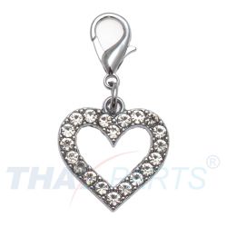 Strassanhnger Charm Herz 24mm x 24mm #3c Strass / Schmuck Anhnger