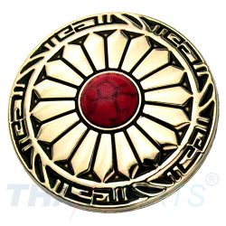 Concho #206 30mm Wild Hearts Conchos Gold Stein Rot