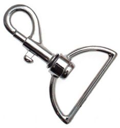 50er Pack Karabinerhaken 35mm x 55mm mit geradem Wirbel Silbern