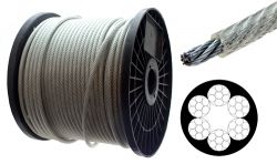 100m Drahtseil 8mm / 10mm - PVC ummantelt klar 7x19 Stahlseil Seil verzinkt