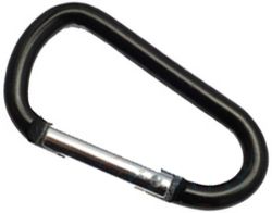 10er Pack Aluminium Karabinerhaken 46mm x 3,8mm Schwarz eloxiert