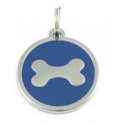 Halsbandanh�nger Bone blau #27 Schmuck Anh�nger Hundemarke 38mm