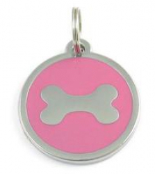 Halsbandanh�nger Bone rosa #28 Schmuck Anh�nger Hundemarke 38mm