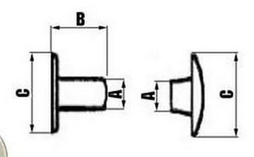 100er Pack Hohlnieten 12x7mm Kegelnieten Kegelniete Stumpf Spot
