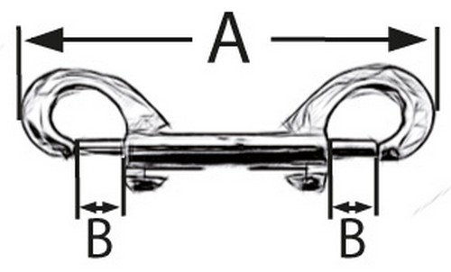 Doppel Karabinerhaken 89mm Edelstahl Rostfrei