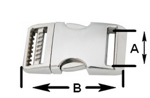 Metall Steckschnalle ( Steckschlie�er ) 40mm Aluminium Alu 4002