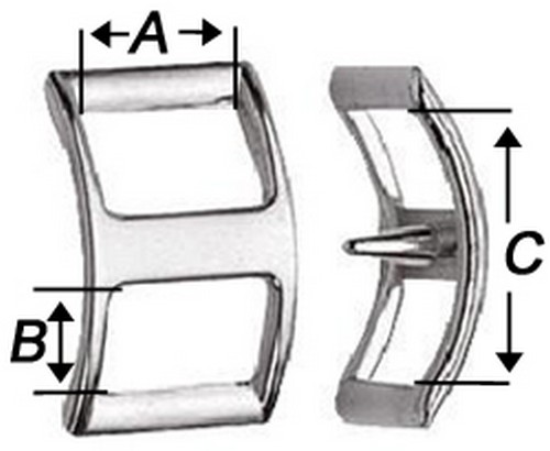 Conwayschnalle Schiffchenschnalle 20mm MESSING Schiffchen