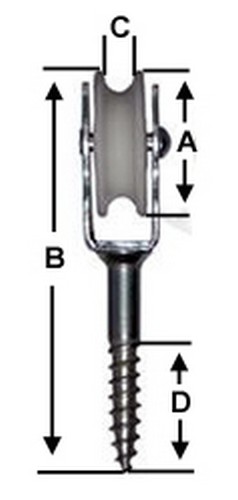Vogelrolle 30mm mit Nylonrolle Seilrolle Umlenkrolle Vogelrollen