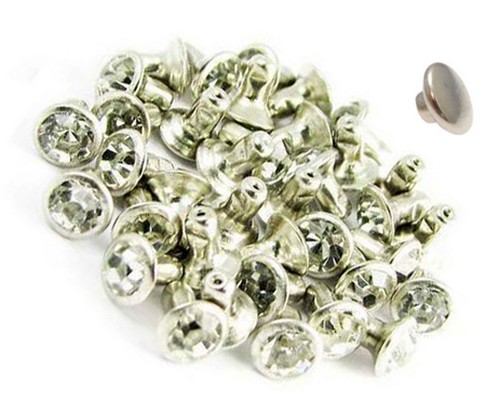 10er Pack Ziernieten Strassnieten Chatonnieten 7mm Klar Strass