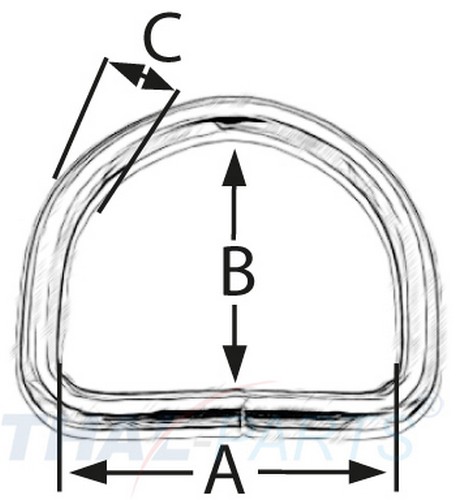 50er Pack D-Ringe 18 x 14 x 2,8mm Stahl, Silbern vernickelt