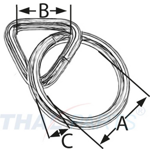 10er Pack Rundring 40mm mit Triangel 25mm Triangelring Silbern