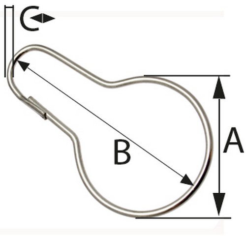50er Pack Vorhanghaken Universalhaken Birne Stahldraht 62mm