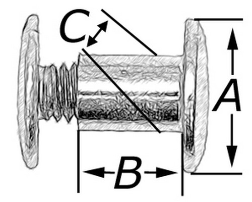 100er Pack Buchschrauben Chicagoschrauben 10mm Kopf 10mm Silbern