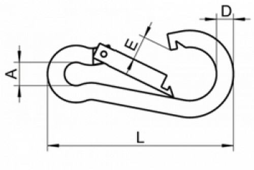 10er Pack Feuerwehr Karabinerhaken 60 x 6mm Stahl schwarz KTL