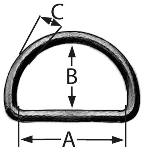 50er Pack D-Ringe 20mm x 13 x 3,2 Kunststoff D-Ring