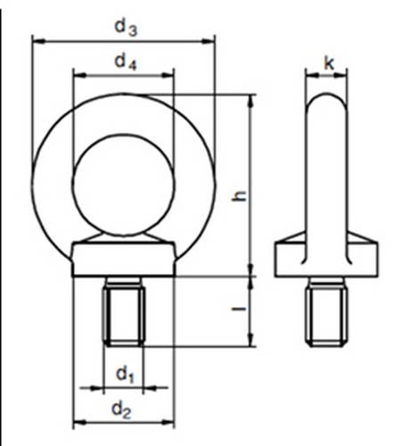 Ringschraube M10 DIN 580 Stahl verzinkt ( Ringschrauben DIN580 )