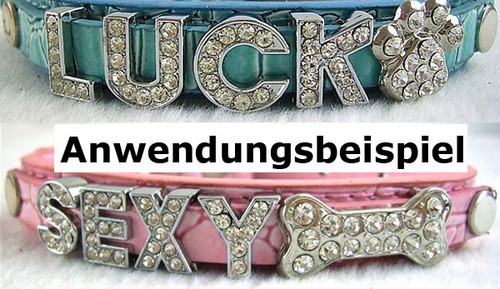 10er Pack Strassbuchstabe - G - zum Aufschieben - 21mm - Strass