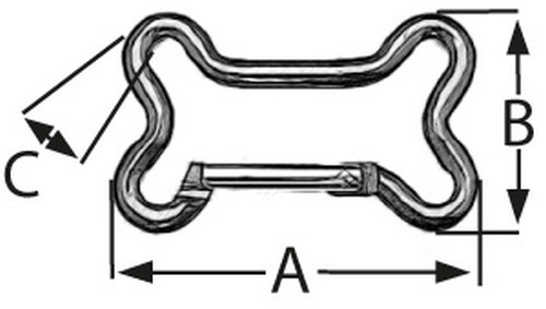 50er Pack Aluminium Karabinerhaken  Knochen 66mm Rot eloxiert