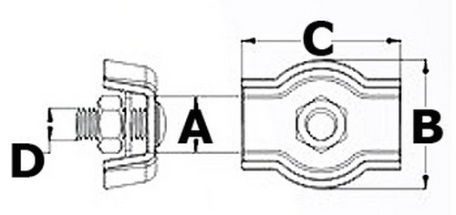 50er Pack Simplex Drahtseilklemmen 6mm Stahl verzinkt