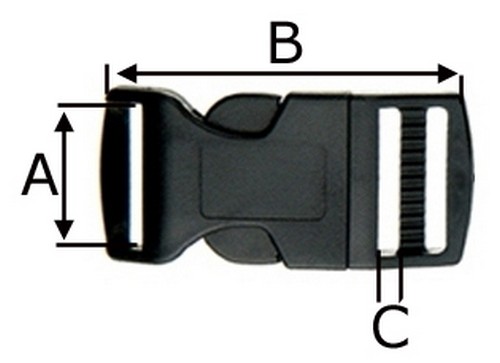10er Pack Steckschnallen gebogen 30mm Acetal  ( Steckschlie�er )