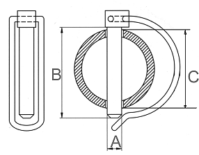 Klappstecker 8,0 x 50mm f. Rohr 45mm Edelstahl Niro Klappsplint