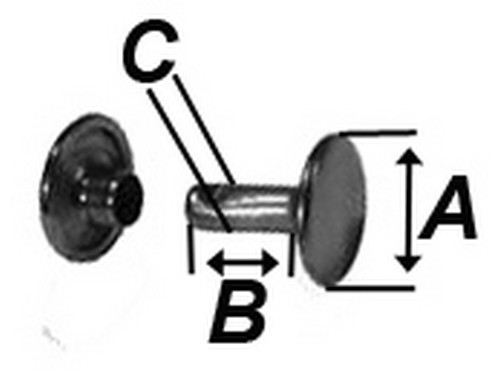 100er Pack Doppel Hohlnieten 13x12mm Unten zu Schwarz verkupfert
