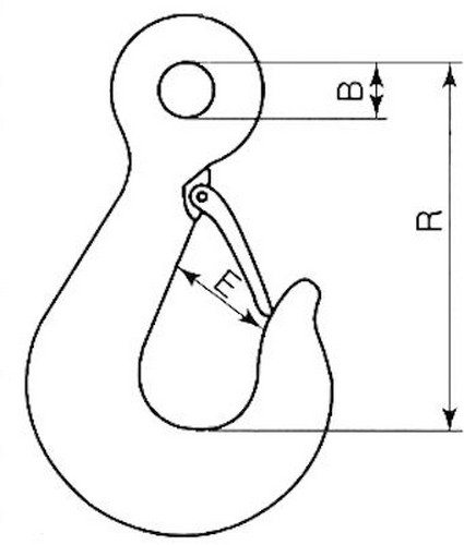 Lasthaken DIN 689 1000kg mit Sicherung verzinkt �senlasthaken
