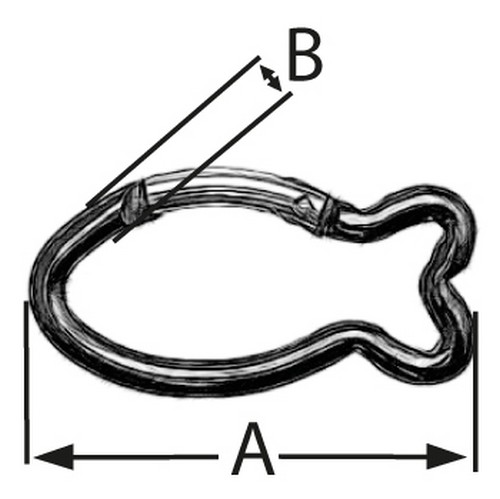 50er Pack Aluminium Karabinerhaken Fisch 62mm Rot eloxiert