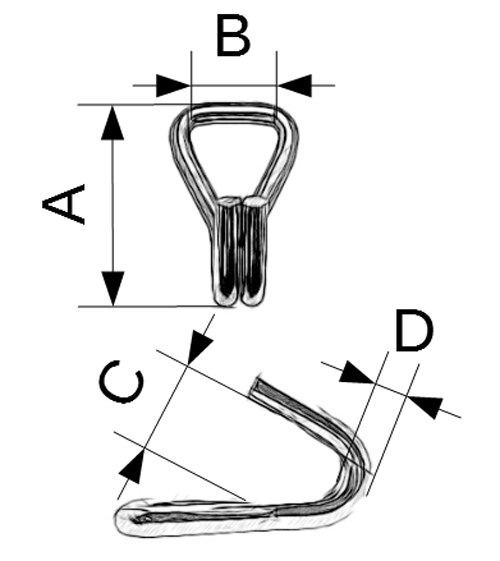 Drahthaken V2A zur Ladungssicherung fr 50mm Gurtband 85x12mm BL 3000 daN