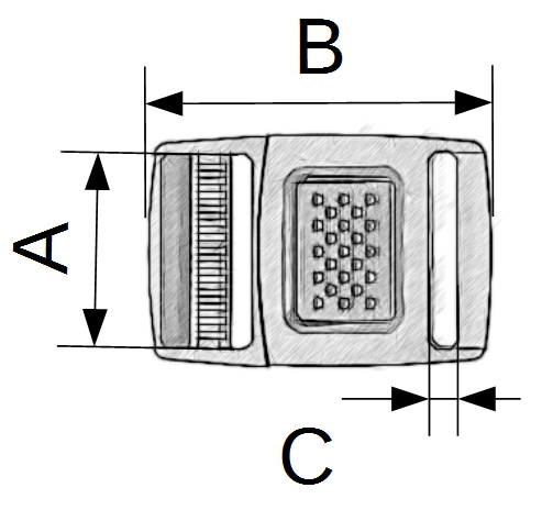 10er Pack Steckverschluss 213 Polyacetal f�r 16mm Gurtband