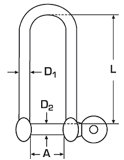 Sch�kel gerade lange Form 6mm Edelstahl rostfrei Niro V4a