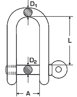 Schkel gerade kurze Form 10mm Edelstahl rostfrei Niro V4a