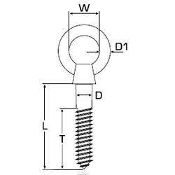 Augbolzen 6mm x 60mm Holzgewinde Edelstahl Ringbolzen Ringschraube Augschraube