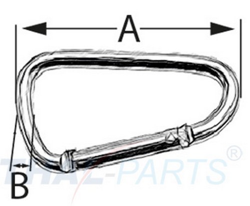 50er Pack Aluminium Karabinerhaken 46mm x 3,8mm Rot Karabiner