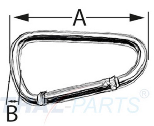 50er Pack Aluminium Karabinerhaken 76mm x 7,5mm T�rkis eloxiert