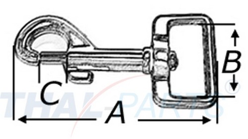 10er Pack Karabinerhaken 16 x 75mm vermessingt Halbrund