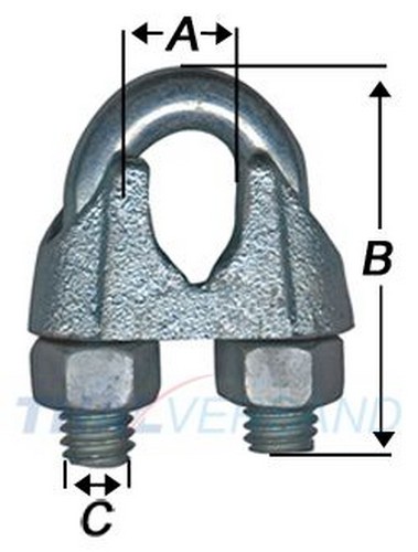 10er Pack Drahtseilklemme 5mm DIN 741 / Seilklemme