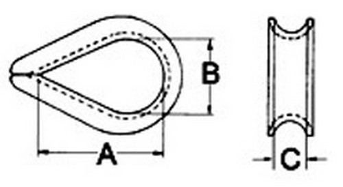 100er Pack Drahtseil Kauschen 3mm DIN 6899 ( Kausche )