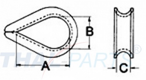 50er Pack Drahtseil Kauschen 8mm DIN 6899 ( Kausche )