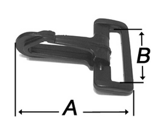 50er Pack Kunststoff Karabinerhaken 25mm x 56mm Polyacetal